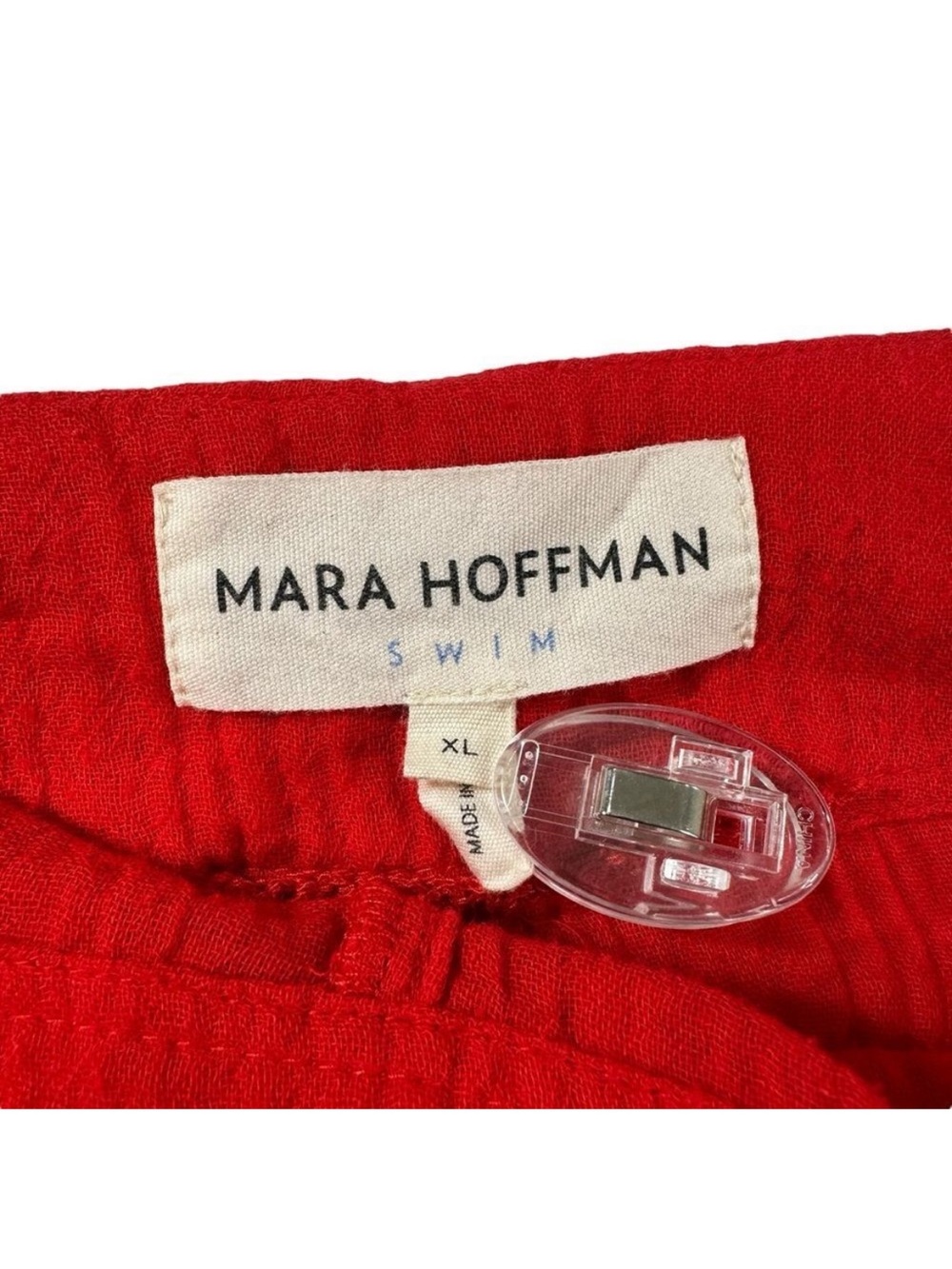 Mara Hoffman Swim Red Organic Cotton Gauzy Belted Cover Up Dress, XL - Picture 6 of 10